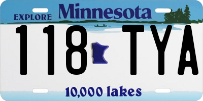 MN license plate 118TYA