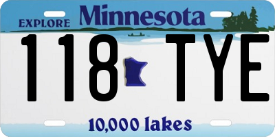 MN license plate 118TYE