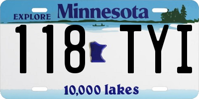 MN license plate 118TYI