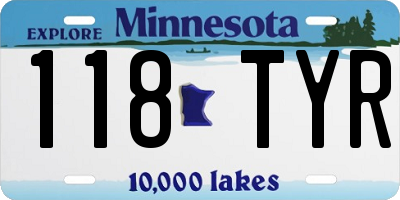 MN license plate 118TYR
