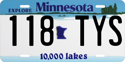 MN license plate 118TYS