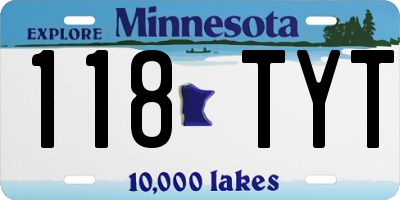MN license plate 118TYT