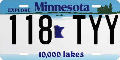 MN license plate 118TYY
