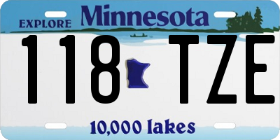 MN license plate 118TZE