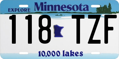 MN license plate 118TZF