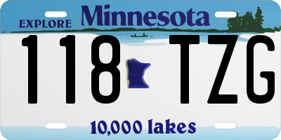 MN license plate 118TZG