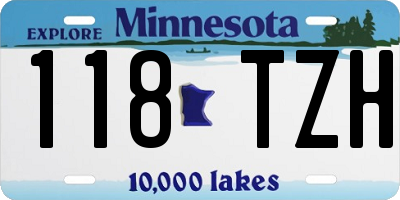 MN license plate 118TZH