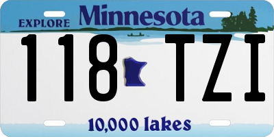 MN license plate 118TZI