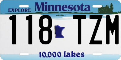 MN license plate 118TZM