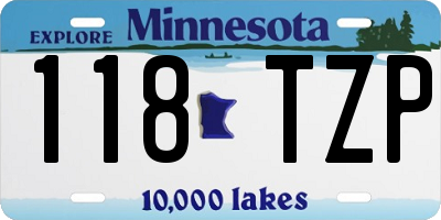 MN license plate 118TZP
