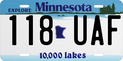 MN license plate 118UAF