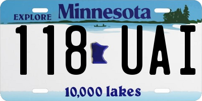 MN license plate 118UAI