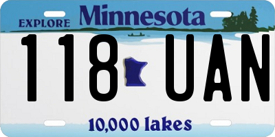 MN license plate 118UAN