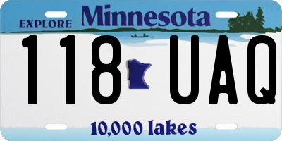 MN license plate 118UAQ
