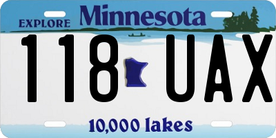 MN license plate 118UAX
