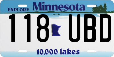 MN license plate 118UBD