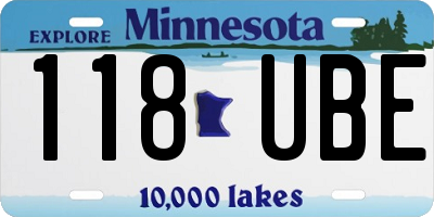 MN license plate 118UBE