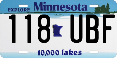 MN license plate 118UBF