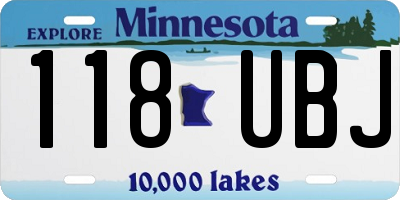 MN license plate 118UBJ