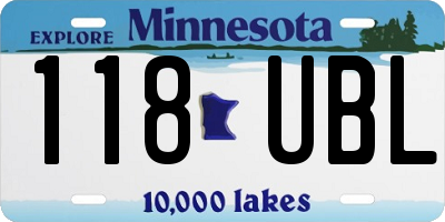 MN license plate 118UBL