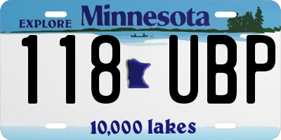 MN license plate 118UBP