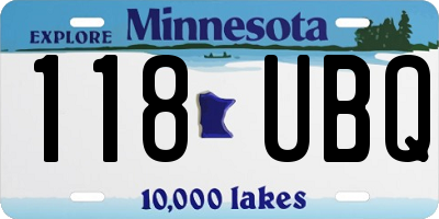MN license plate 118UBQ