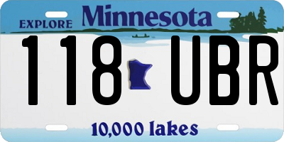 MN license plate 118UBR