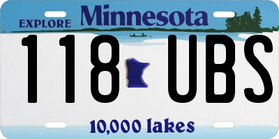 MN license plate 118UBS