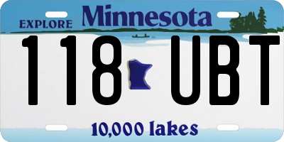 MN license plate 118UBT