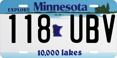 MN license plate 118UBV