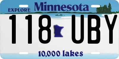 MN license plate 118UBY