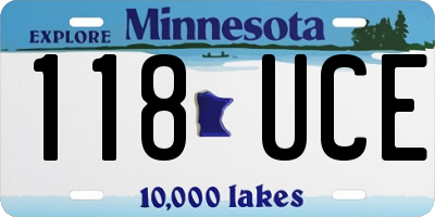 MN license plate 118UCE