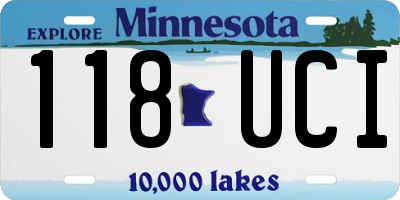 MN license plate 118UCI