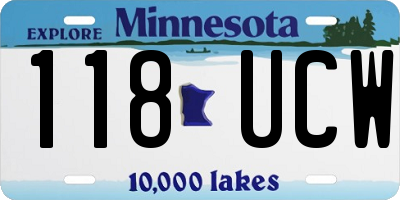 MN license plate 118UCW