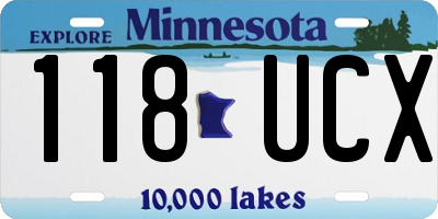 MN license plate 118UCX