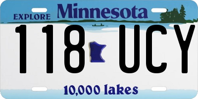 MN license plate 118UCY