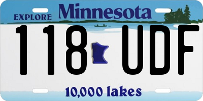 MN license plate 118UDF