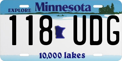 MN license plate 118UDG