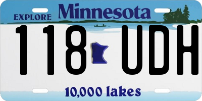 MN license plate 118UDH