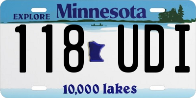 MN license plate 118UDI