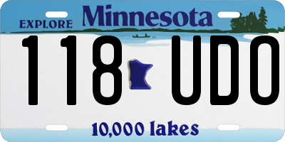 MN license plate 118UDO