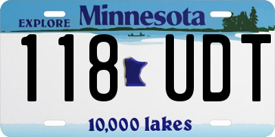 MN license plate 118UDT