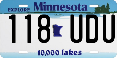 MN license plate 118UDU