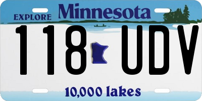 MN license plate 118UDV