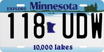 MN license plate 118UDW