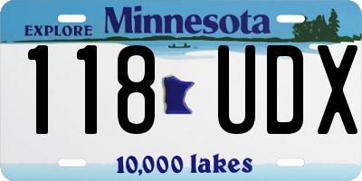 MN license plate 118UDX