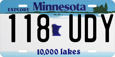 MN license plate 118UDY