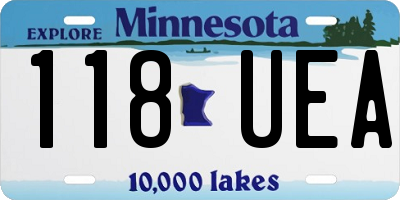 MN license plate 118UEA