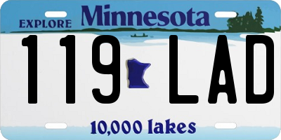 MN license plate 119LAD