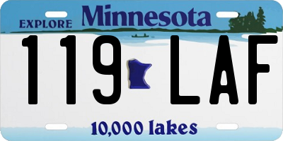 MN license plate 119LAF